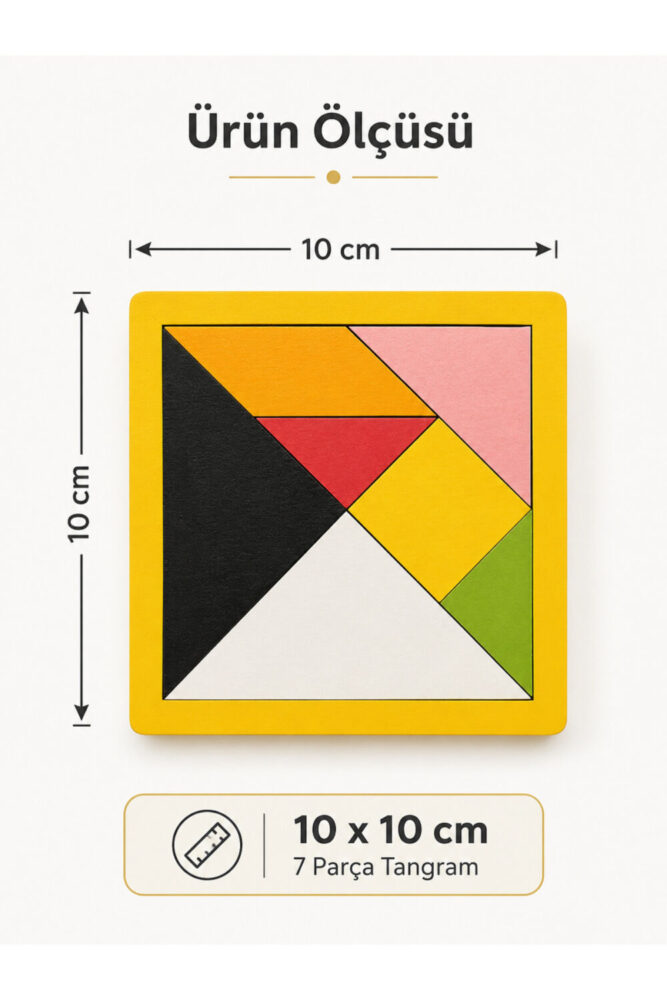 Genel Markalar Wooden Toys Doğal Ahşap Eğitici Oyuncak 7 Parça Orta Tangram - Görsel 2