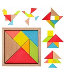 Genel Markalar Wooden Toys Doğal Ahşap Eğitici Oyuncak 7 Parça Orta Tangram