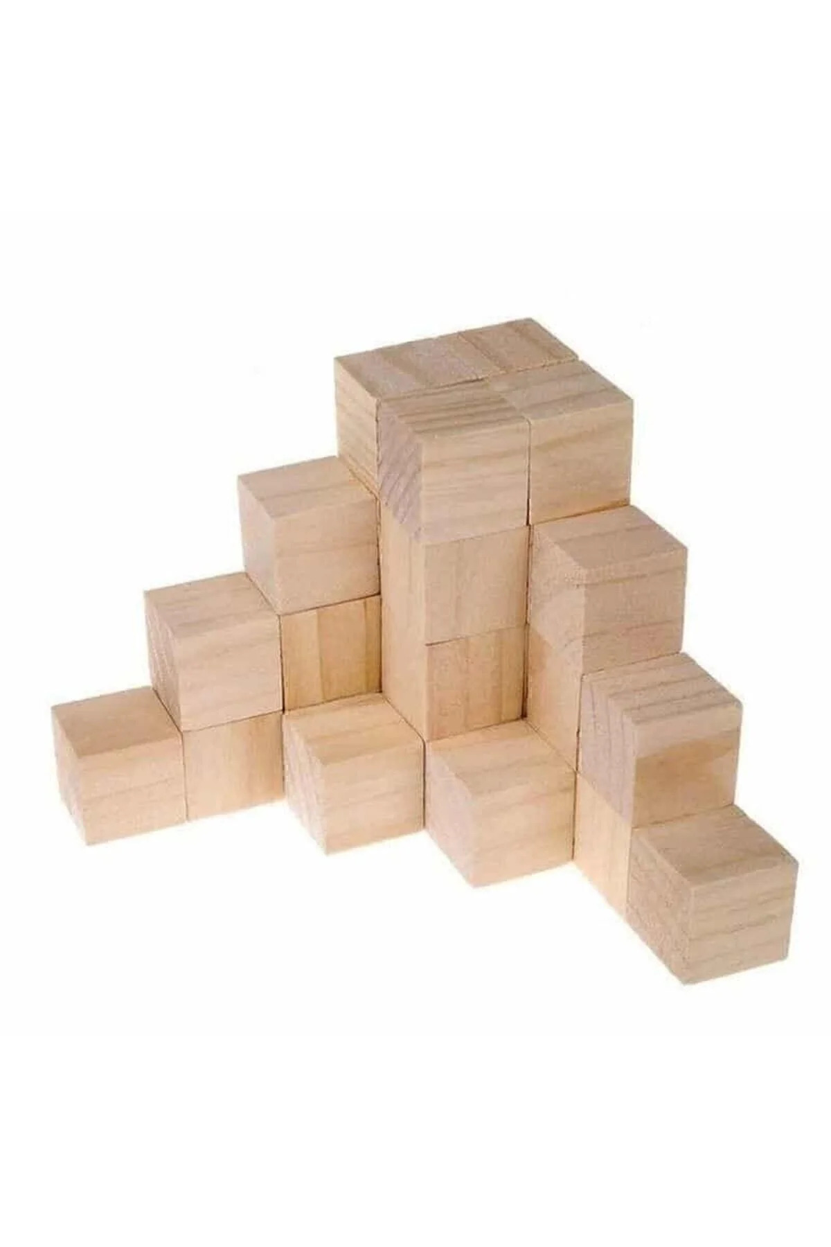 Genel Markalar Ahşap Eğitici Küp Bloklar 2x2x2cm 100 Adet Doğal Kayın Küp 2 Cm