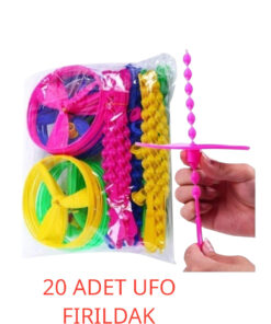 Numaca Nostaljik Oyuncak Uçan Daire - Ufo Pervane - Fırıldak - Karne Hediyesi - Florasan Renkli - 20 Adet
