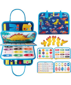 robokids Montessori Busy Board Keçe Aktivite Kitabı | 8 Sayfa Dinazor Temalı