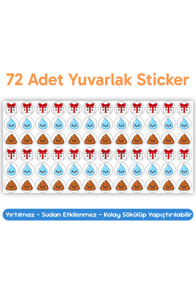 papermoods Eğlenceli ve Eğitici Tuvalet Eğitimi Sticker Panosu - Sevimli Sticker - Görsel 2