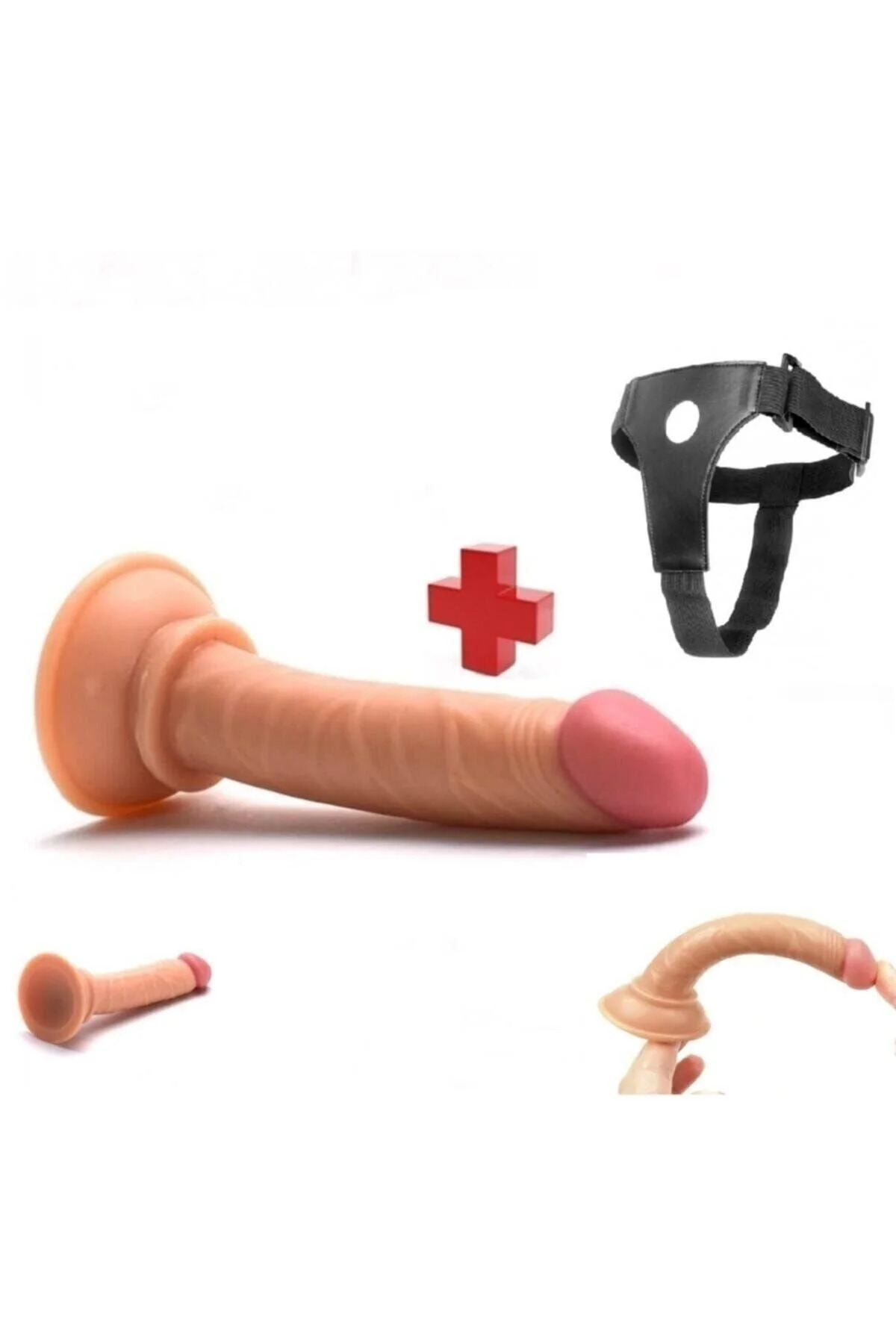 Genel Markalar Kemerli Strapon Takma 14 cm Belden Bağlamalı Penis dildo