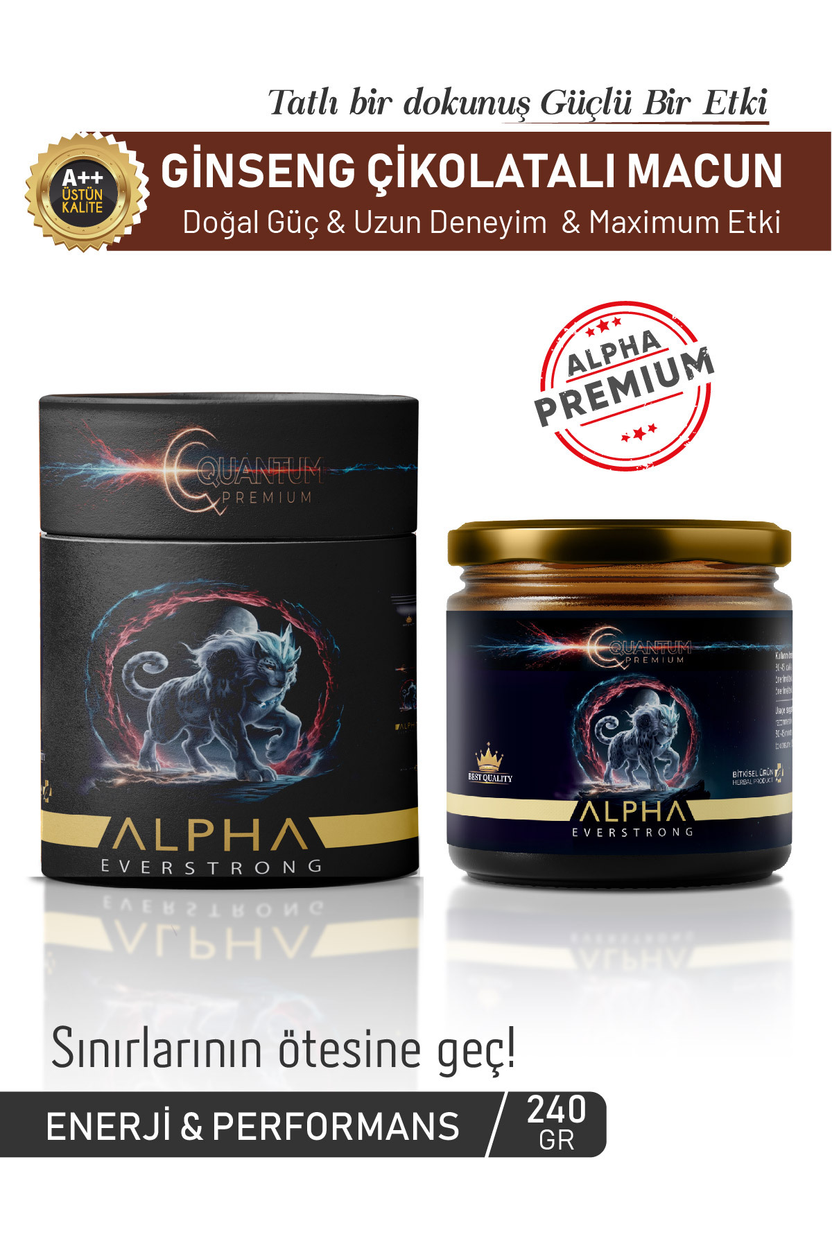 ALPHA EVERSTRONG Kuantum Premium Panax Ginseng Macun Maca Bitkisel Karışımlı Kuvvet Macun ( 240 GR )
