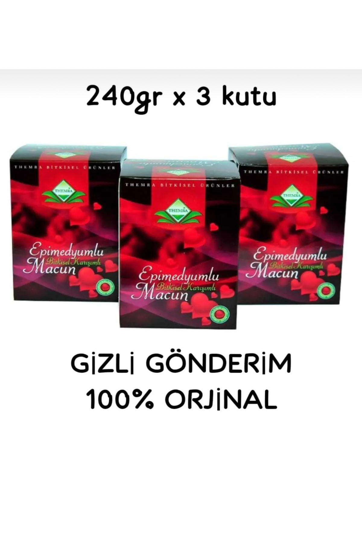 Themra Propolis, Pomegranate, Honey, Ginseng, Herbal Blend, Mesir, Epimedium, Strength, Power, Performance Paste 3x240 Gr