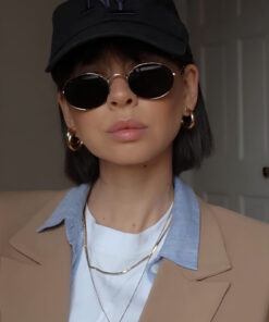 Alternative view of Chunky Frame Unisex Elips Siyah Yeni Sezon Güneş Gözüğü