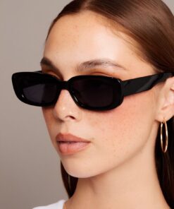 MACERATİ Unisex Siyah Vintage Retro Kemik Güneş Gözlüğü Chunkyframe