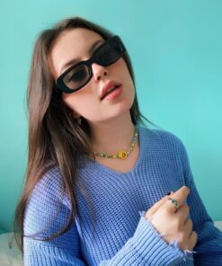 MACERATİ Unisex Siyah Vintage Retro Kemik Güneş Gözlüğü Chunkyframe - Görsel 3