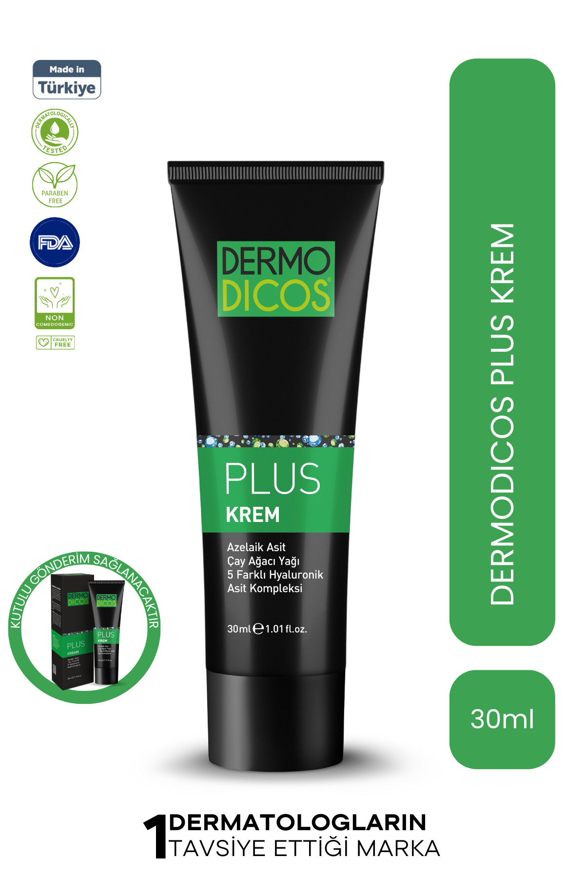 TTO Dermodicos Plus Gece Kremi 30 ml Akne ve Leke Karşıtı Çay Ağacı Yağlı ( Azelaik Asit)
