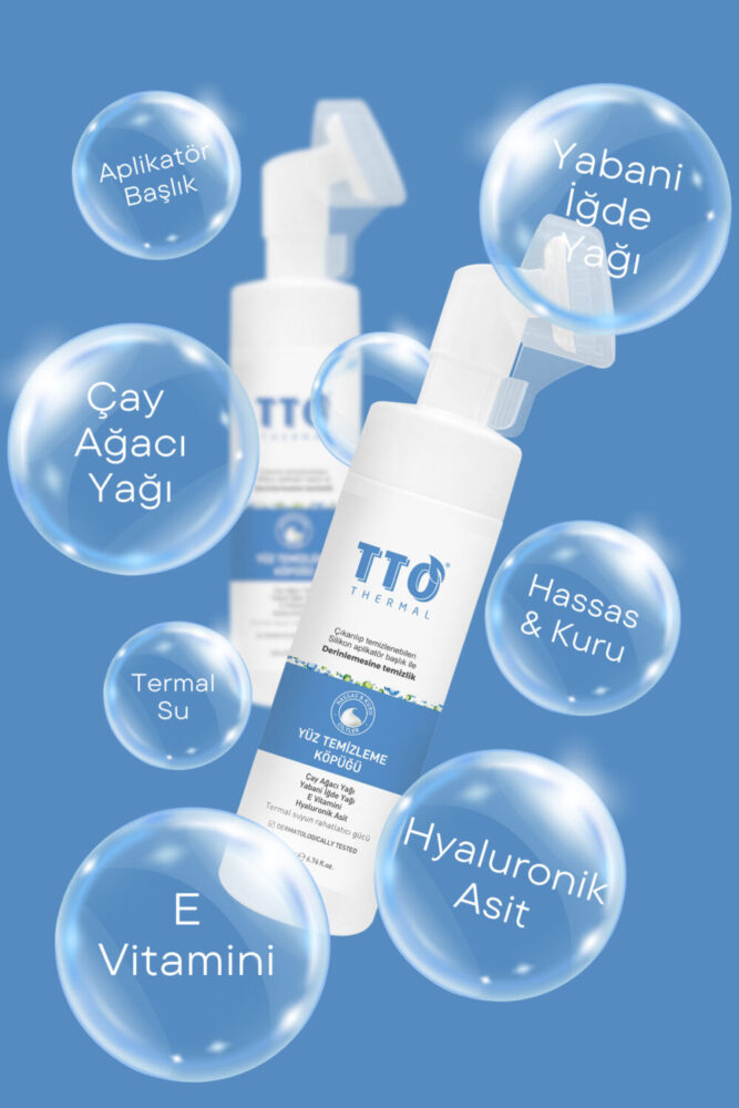 TTO Thermal Yüz Temizleme Köpüğü 200 ml Aplikatörlü Cilt Temizleyici Demodex’e Eğilimli Ciltler - Görsel 3