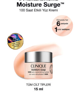 Clinique Moisture Surge™ 100 Saat Etkili Nemlendirici Yüz Kremi 15ml | Aloe Vera Bioferment, Hyalüronik Asit
