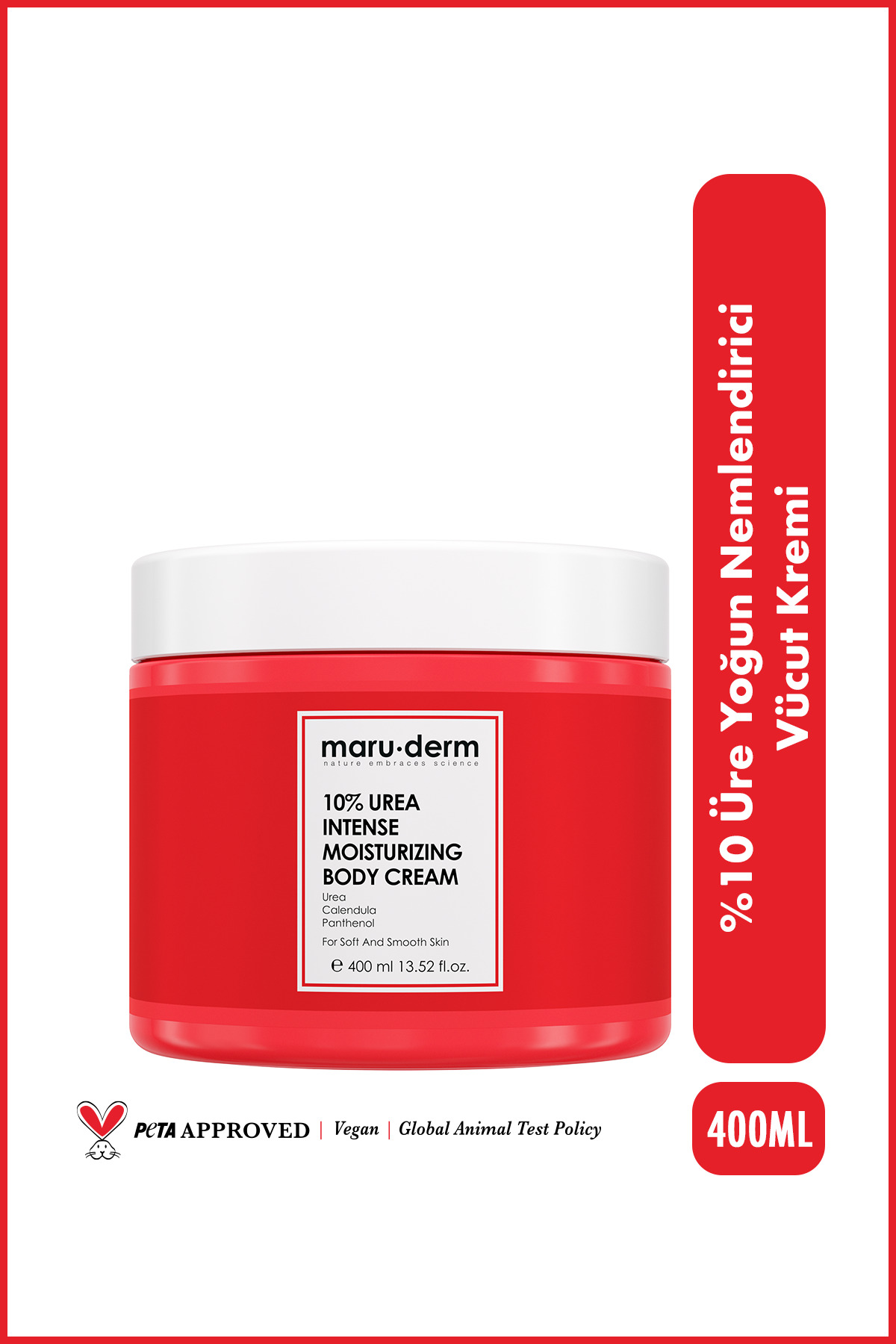 Maru.Derm Vücut Kremi | Urea (ÜRE) Yoğun Nemlendirici Vücut Kremi 400 ml