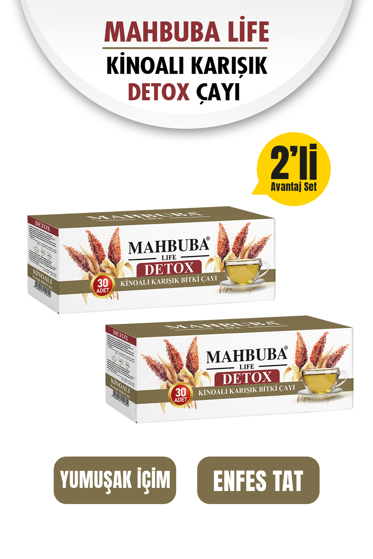 Mahbuba 2 Adet Kinoalı Karışık Bitki Çayı 2x60gr ( 2 AYLIK 60 KULLANIM )