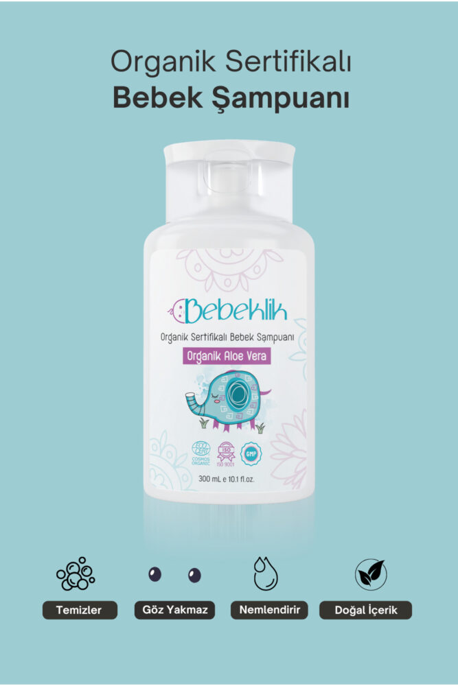 Bebeklik Organik Sertifikalı Aloe Vera Bebek ve Çocuk Şampuanı 300 ml - Görsel 3