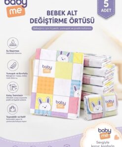 tinymaya Pofuduk Bebek Alt Değiştirme Örtüsü 60x60 Cm 5 Adet