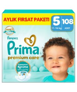 Prima Bebek Bezi Premium Care 5 Numara 108 Adet Aylık Fırsat Paketi