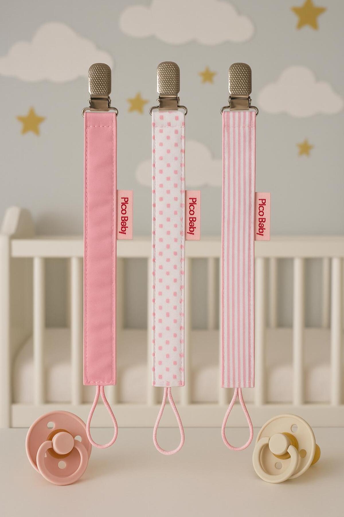 Pico Baby Emzik Askısı - Emzik Zinciri - Emzik Tutacağı 3'lü Set