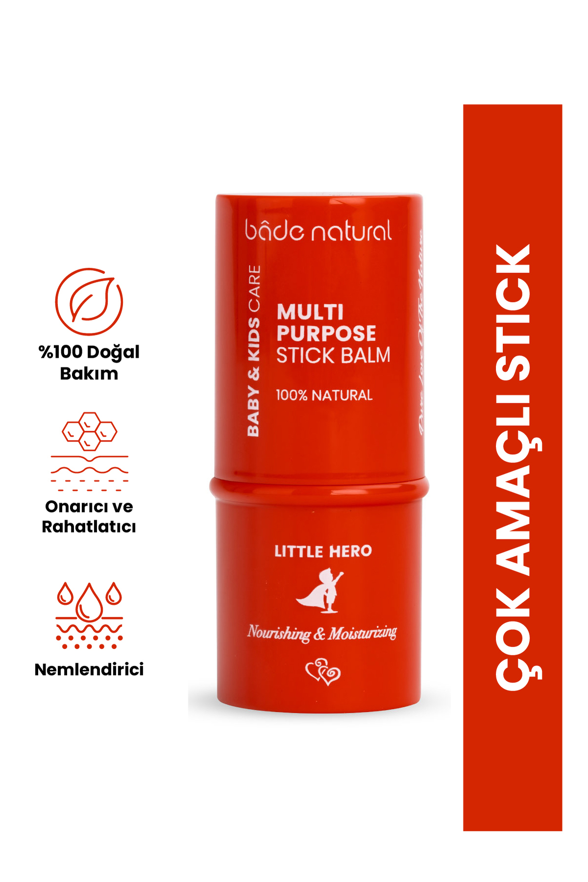 Bade Natural Little Hero 0 Doğal Stick Onarıcı Ve Rahatlatıcı Çok Amaçlı