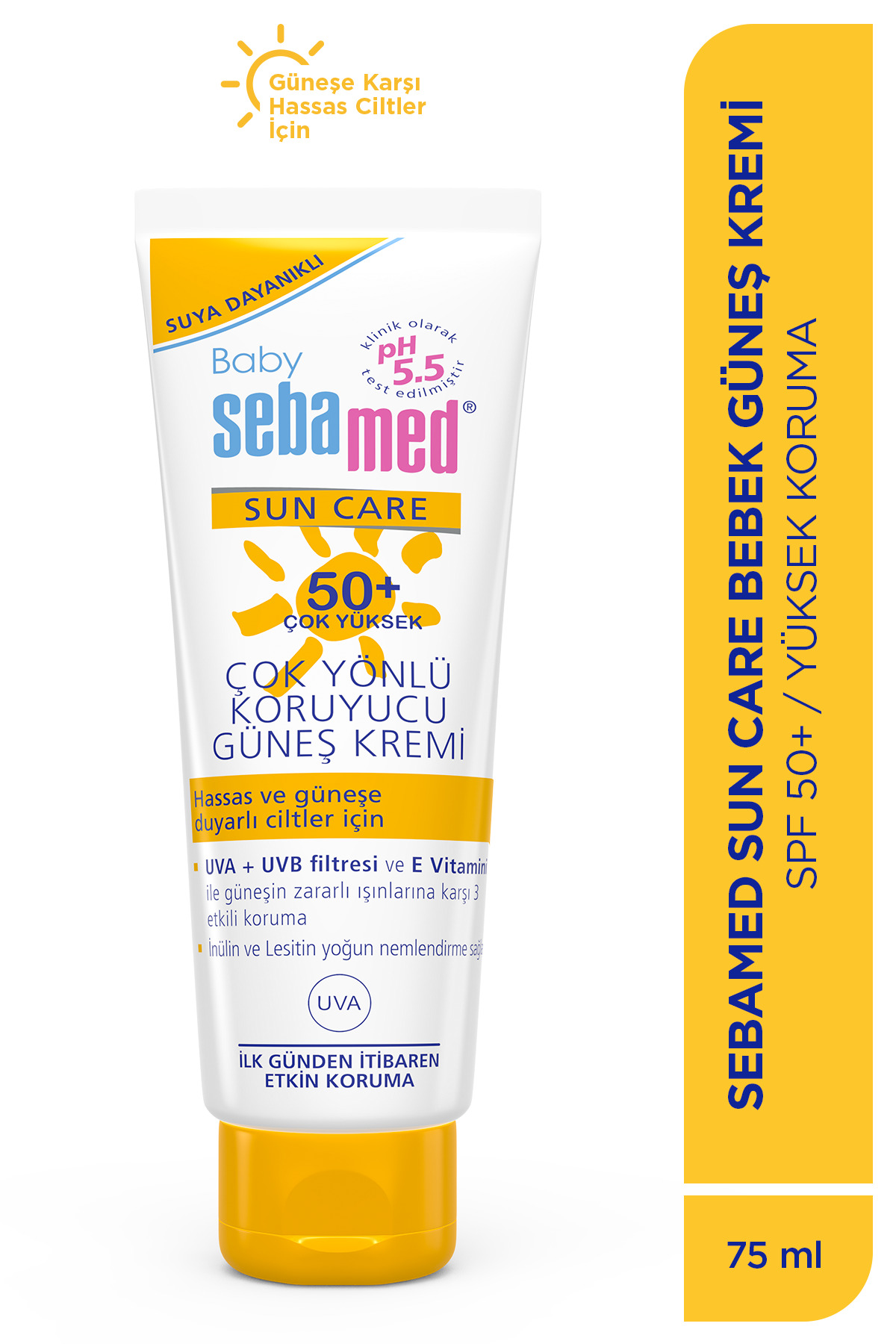 Sebamed Baby SPF 50+ UVA - UVB Filtresi ve E Vitamini Etkili Çok Yönlü Koruyucu Çocuk Güneş Kremi 75 ml