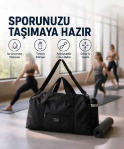 KAFFAA Unisex Uzun Askılı Termos Bölmeli Kadın Ve Erkek Kullanabilir Seyahat Fitness Ve Spor Çantası - Görsel 3