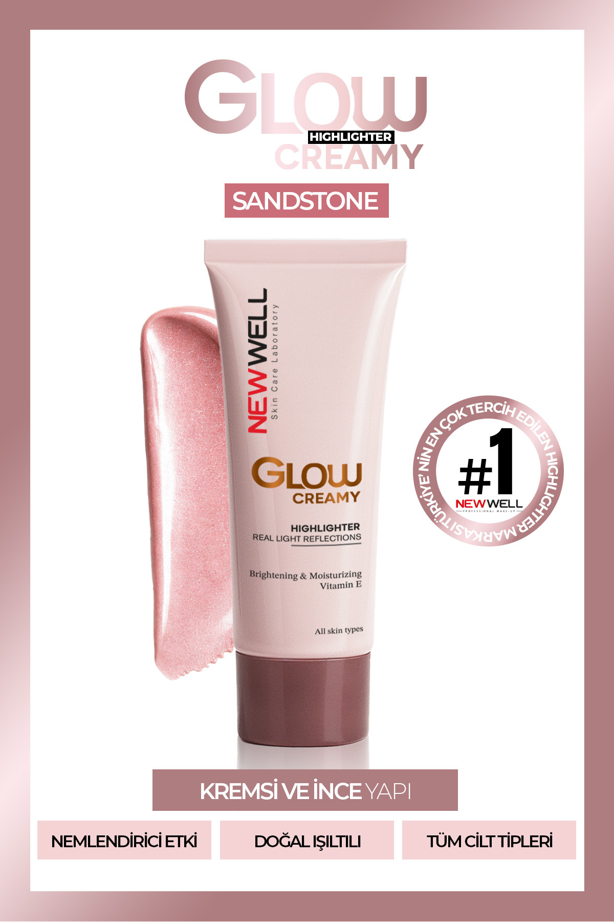 New Well Glow Creamy Highlighter Doğal Işıltılı Krem Aydınlatıcı 30 ML Sandstone 04