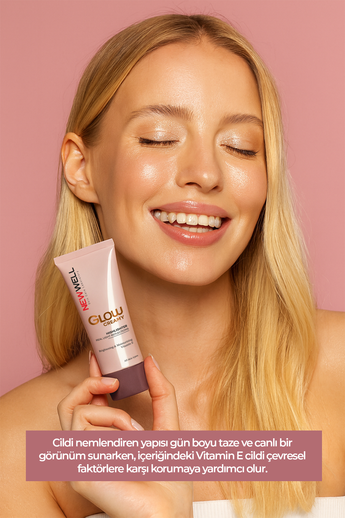New Well Glow Creamy Highlighter Doğal Işıltılı Krem Aydınlatıcı 30 ML Sandstone 04 - Görsel 3