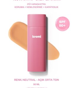 Kremi BB Krem SPF50 Yüksek Kapatıcı, Nemlendirici, Ton Eşitleyici, Aydınlatıcı - Neutral(Orta)50ml