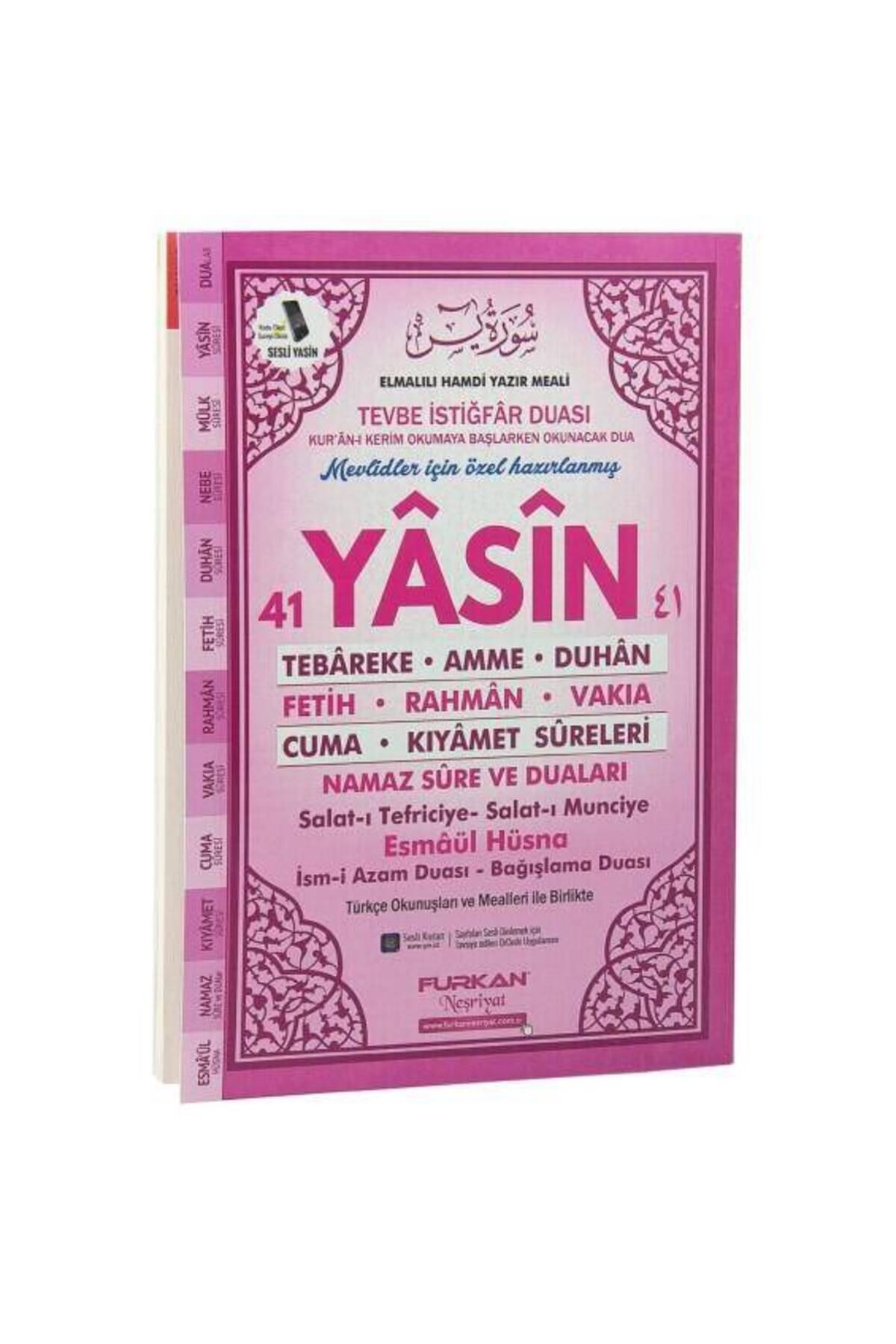 Furkan Neşriyat Orta Boy Yasin Pembe 80 Sayfa