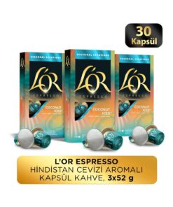 L'OR Hindistan Cevizli Aromalı Nespresso Uyumlu Alüminyum Kapsül Kahve 30'lu