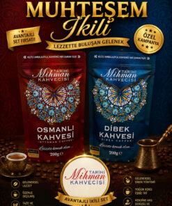 Tarihi Mihman Kahvecisi MUHTEŞEM İKİLİ 200 gr OSMANLI 200 gr DİBEK KAHVESİ