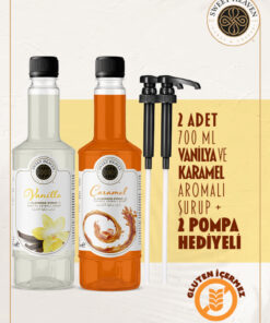 sweet heaven Karamel ve Vanilya 2li Kahve Şurubu 700ml Pompa Hediyeli