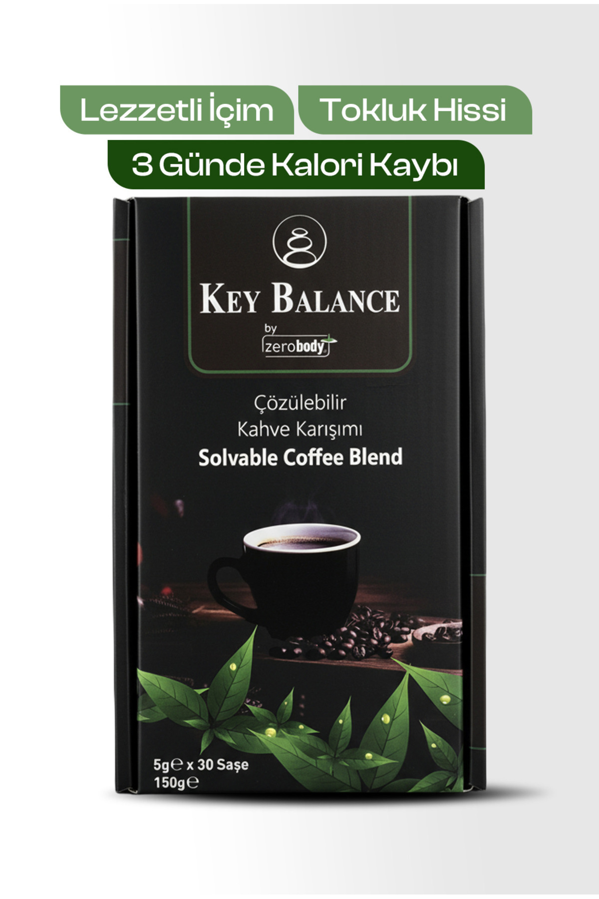 keybalance sağlık ve form KEYBALANCE (Zerobody) Bitkisel Lifli Kahve Karışımı - Şekersiz & Coffee – 30’lu – Fit Kahve - Görsel 3