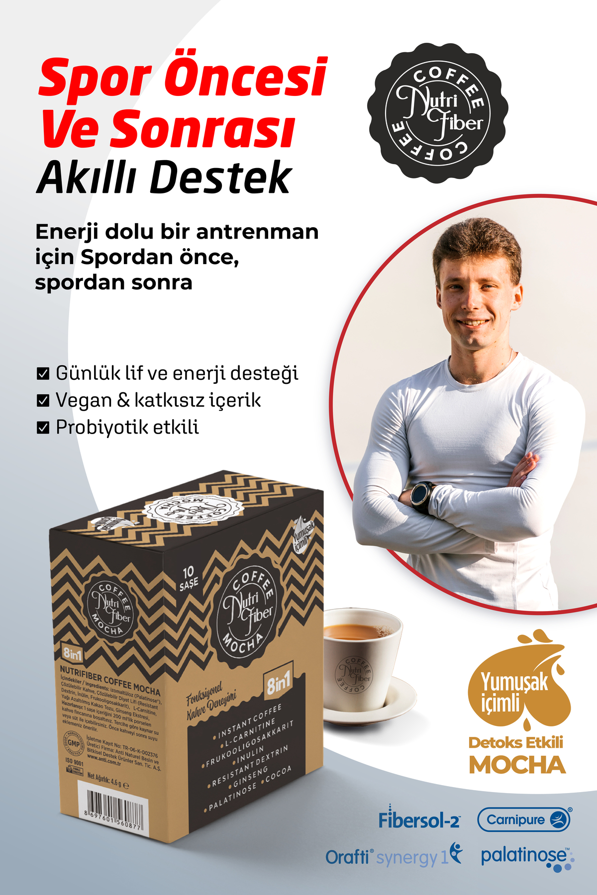 Nutrifiber Coffee Mocha Detox Kahvesi, Hindiba Kahvesi Inülin,l-karnitin, Prebiyotik, Diyet - Görsel 3