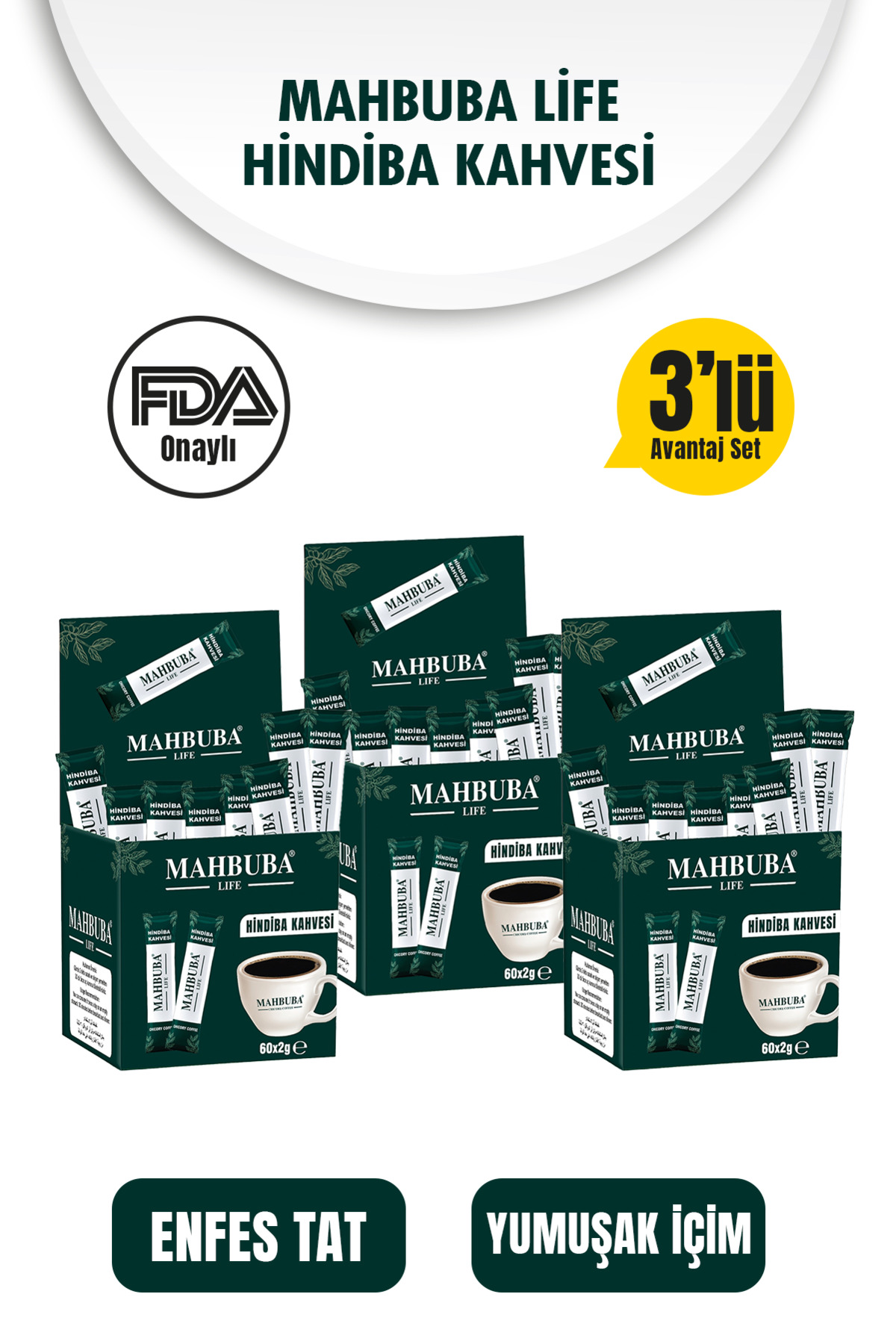 Mahbuba Hindiba Kahvesi 3x 120gr ( 3 Aylık Kullanım )