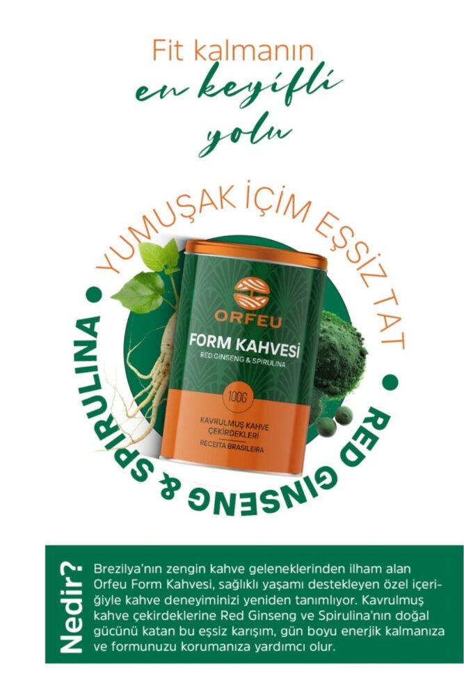 ORFEU Form Kahvesi – Detox Tok Tutan Kahve | Red Ginseng & Spirulina | 100 G - Görsel 2