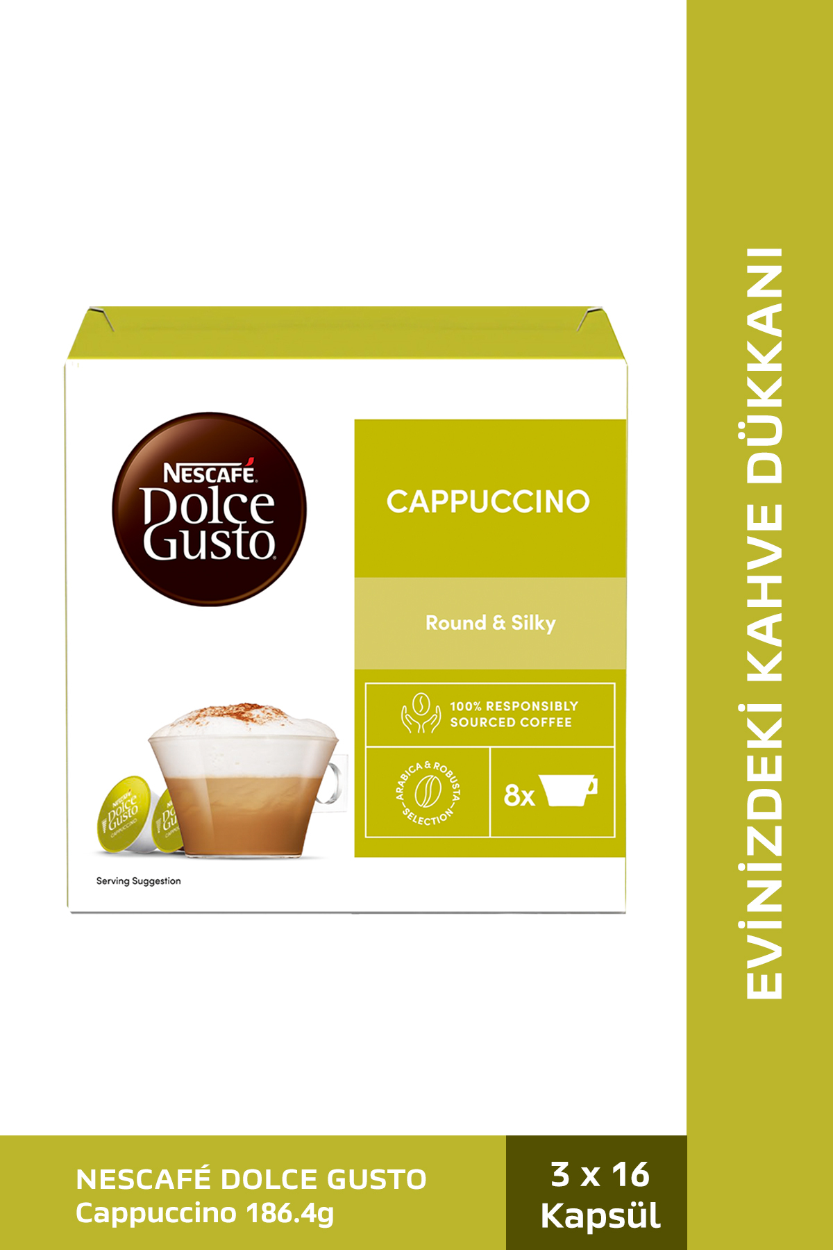 Nescafe Dolce Gusto Coffee Cappuccino 16 Kapsül X 3 Adet