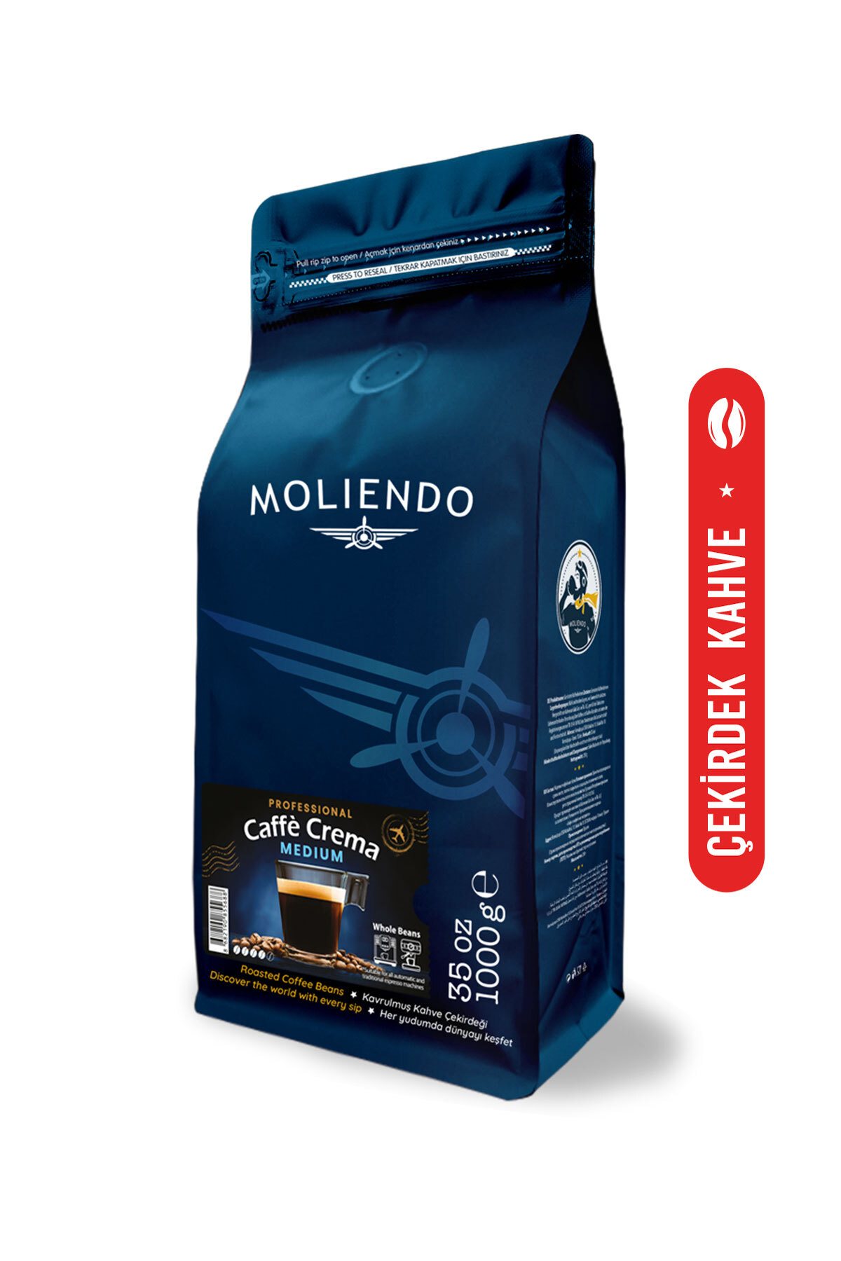 Moliendo Professional Caffe Crema Medium (Çekirdek Kahve) 1000 g