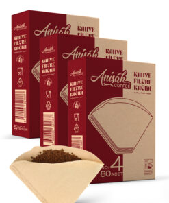 Anisah Coffee 3'lü Filtre Kahve Kağıdı 4 Numara (3x80 Adet) | Kokusuz | Kimyasalsız | Doğa Dostu | Yırtılmaz
