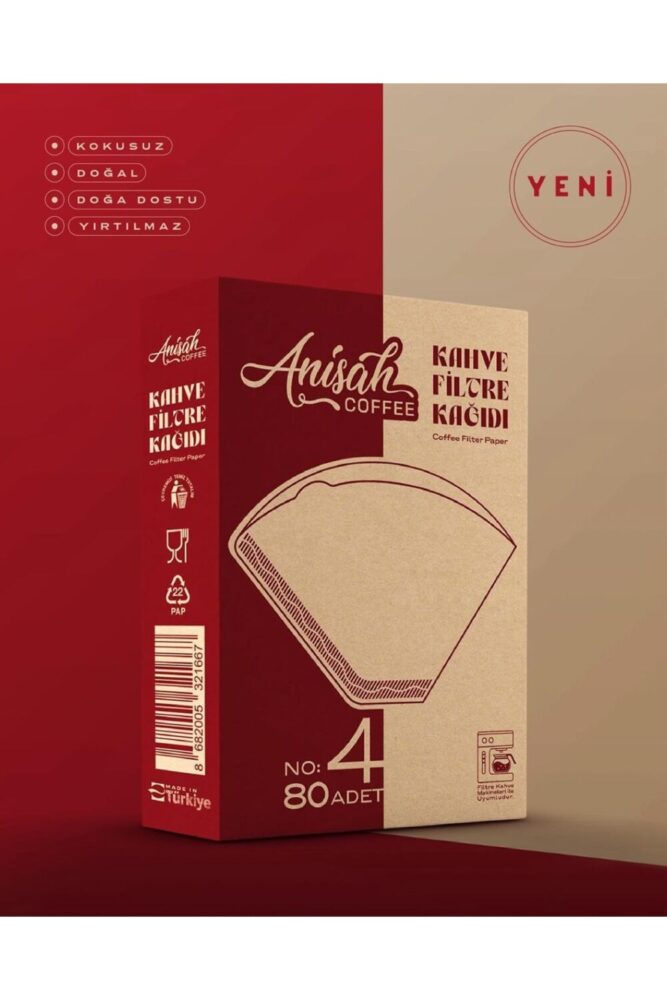 Anisah Coffee 3'lü Filtre Kahve Kağıdı 4 Numara (3x80 Adet) | Kokusuz | Kimyasalsız | Doğa Dostu | Yırtılmaz - Görsel 2