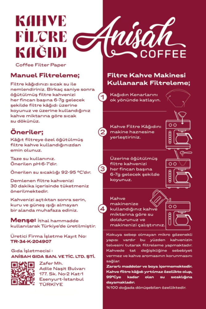 Anisah Coffee 3'lü Filtre Kahve Kağıdı 4 Numara (3x80 Adet) | Kokusuz | Kimyasalsız | Doğa Dostu | Yırtılmaz - Görsel 3
