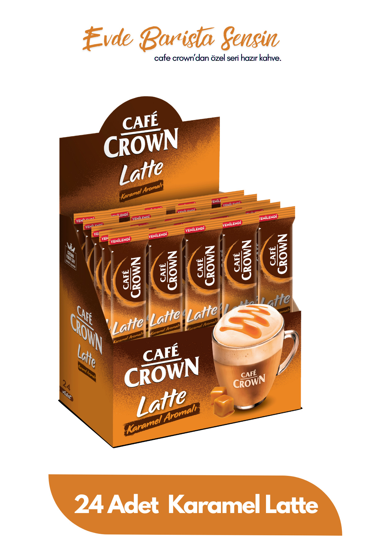Cafe Crown Karamel Latte 17 Gr. x 24 Adet
