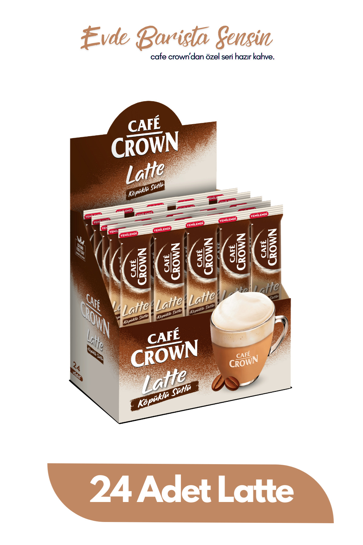 Cafe Crown Latte Köpüklü Kahve 17 Gram 24'lü