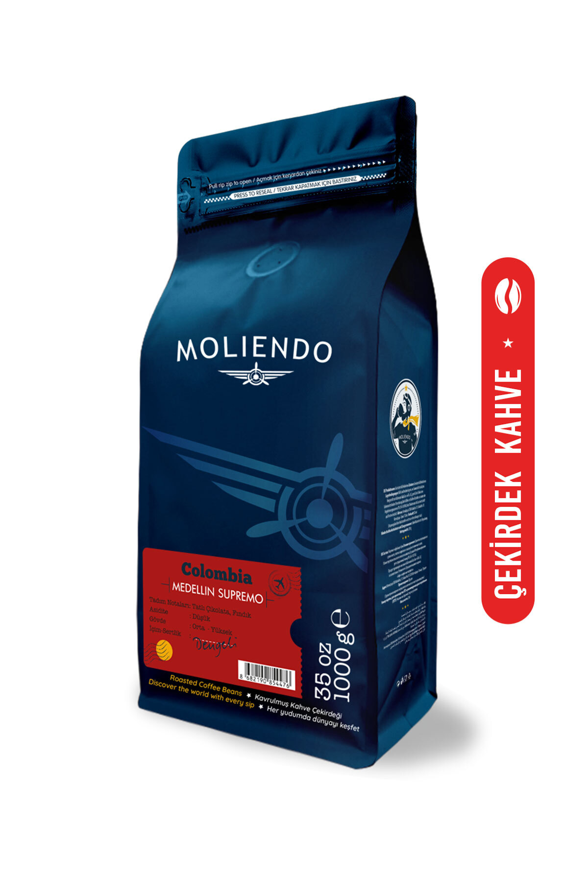 Moliendo Colombia Medellin Supremo Yöresel Kahve (Çekirdek Kahve) 1000 g