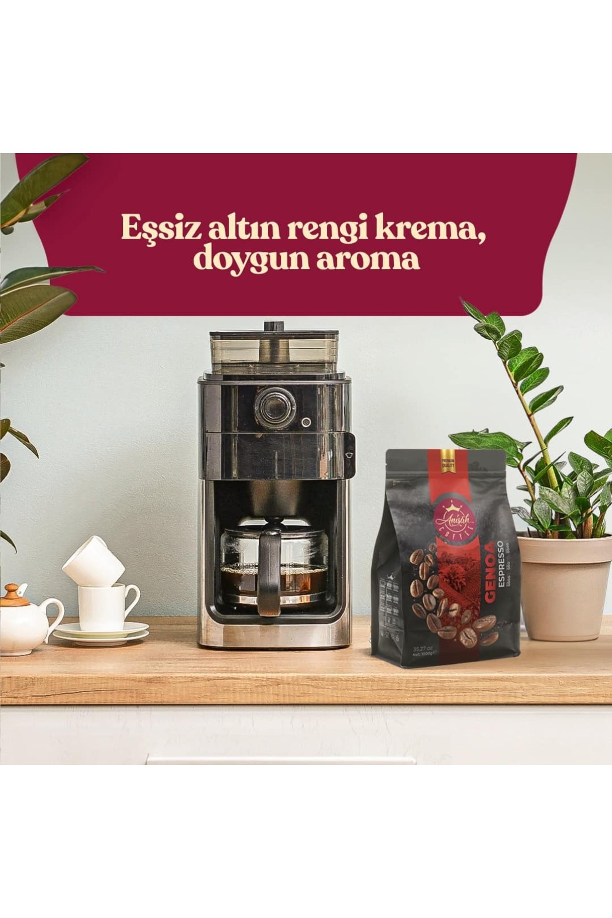 Anisah Coffee Genoa Espresso Çekirdek Kahve | 1000gr | Aromatik Tat Ve Zengin Krema - Görsel 3