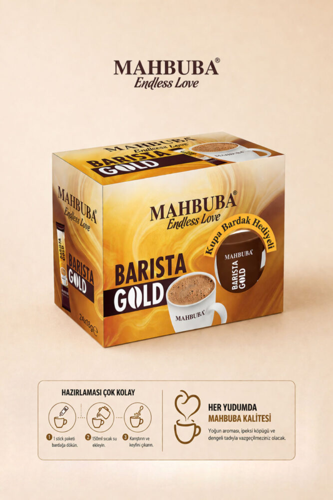 Mahbuba Barista Gold Kahve Kupa Bardak Hediyeli 24x18gr - Görsel 3