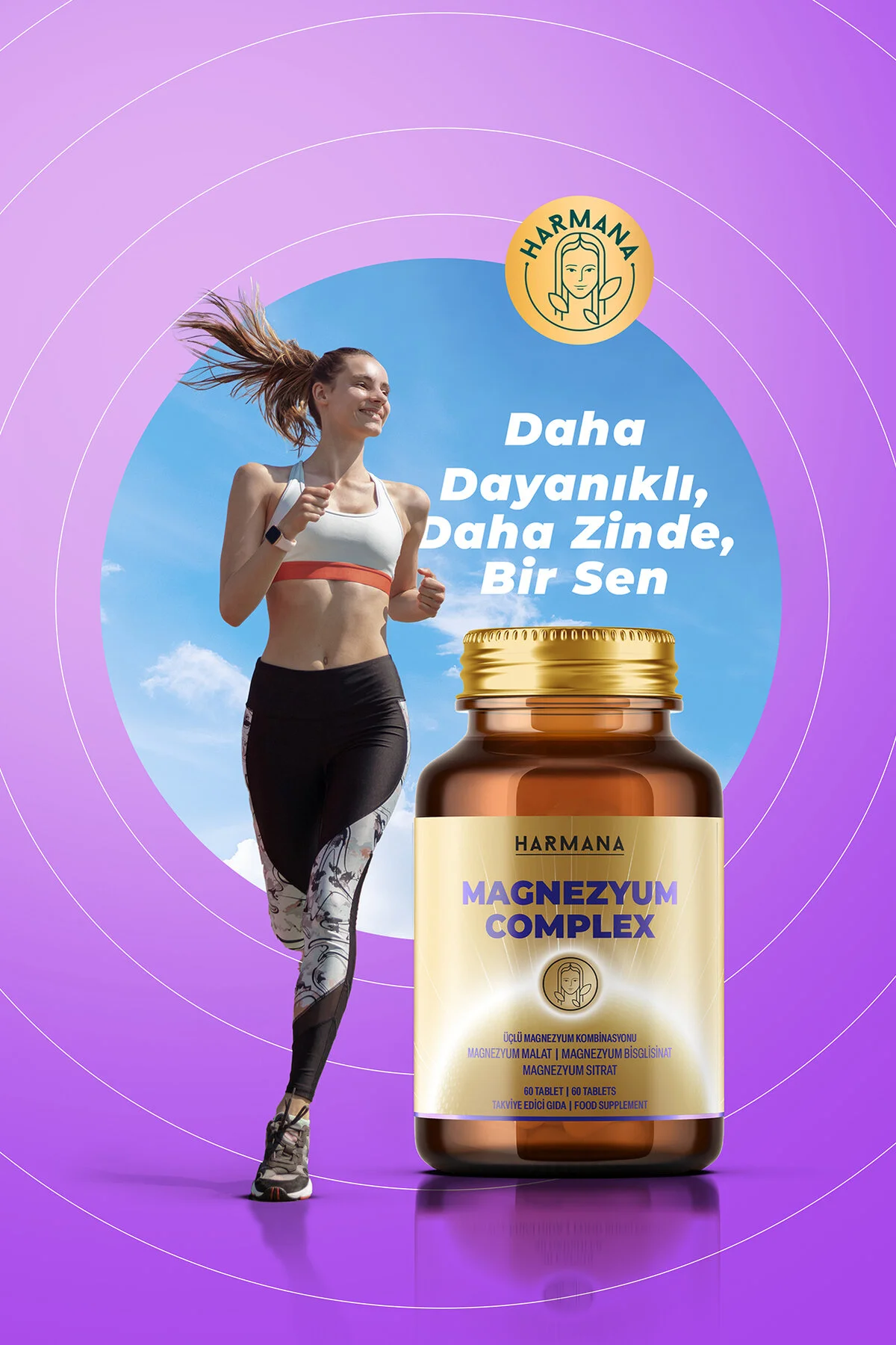 HARMANA Magnezyum Complex (Bisglisinat, Sitrat, Malat)60 Tablet