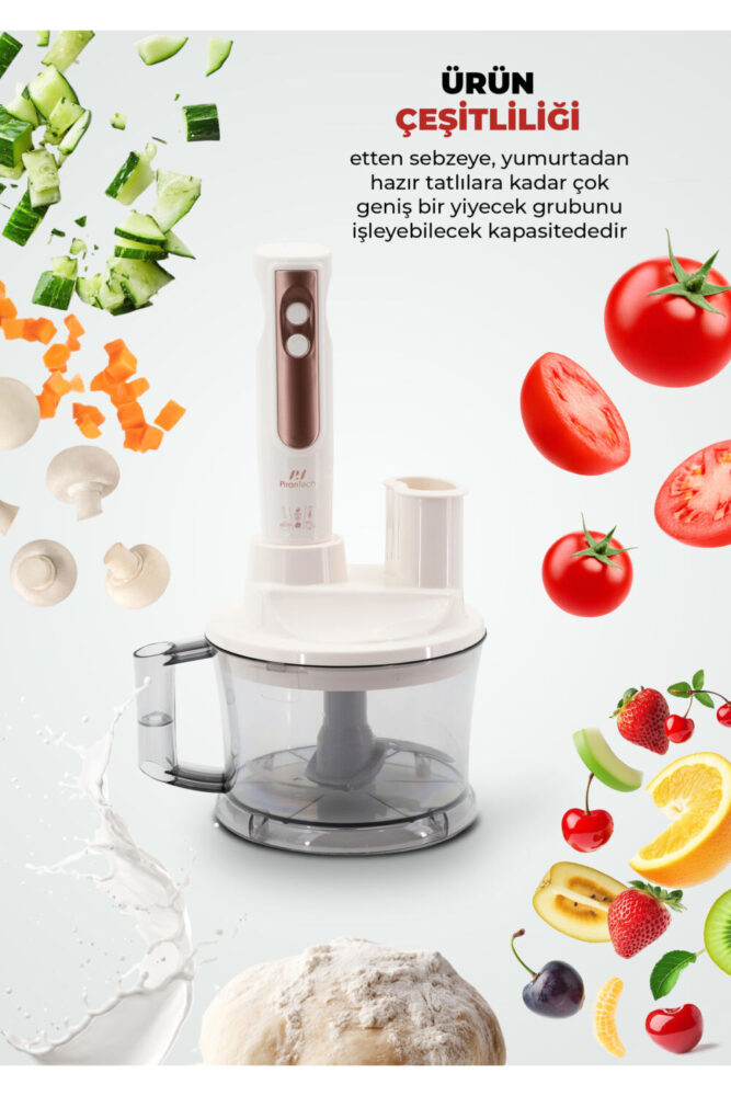PiranTech YH-1420 Mutfak Robotu – El Blenderı, Doğrayıcı, Rende ve Çırpıcı Seti - Görsel 2