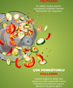 PiranTech YH-11 Cam Hazneli Rondo – Dokunmatik Çalışma – Paslanmaz Çelik Bıçak – 2 Fonksiyonlu - Görsel 3