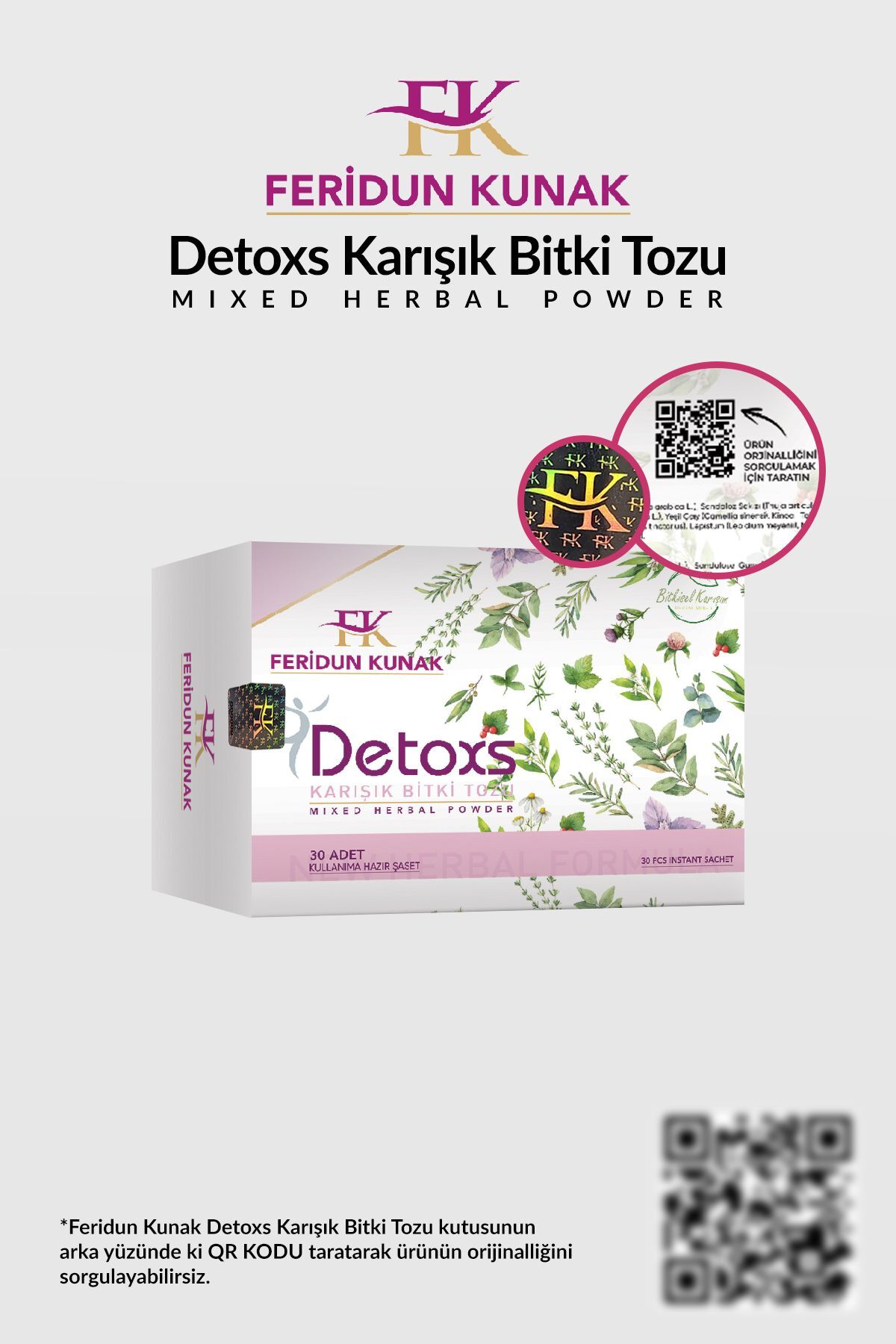Feridun Kunak Karışık Bitki Amaranth Detoxs Çayı 30 Adet