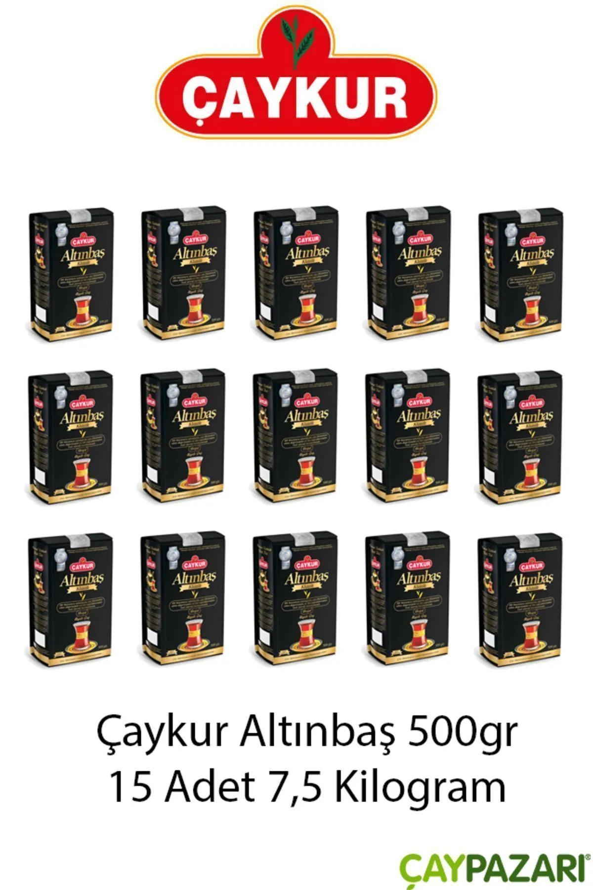 Çaykur Altınbaş Klasik Doğal Siyah Dökme Çay 500gr x 15 Adet - 1 Koli
